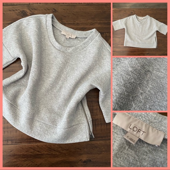 LOFT Tops - LOFT Cropped Sweatshirt Light Gray S